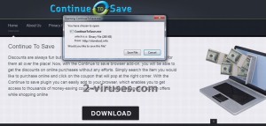 “Continue to Save” Vírus