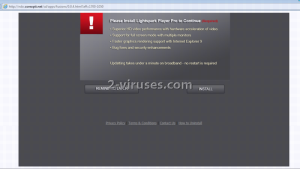 “Lightspark Player Pro” Popup