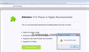 Pop-up “o FLV Player é muito recomendável”