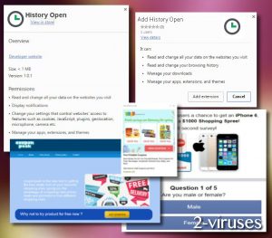 Extensão vírus History Open
