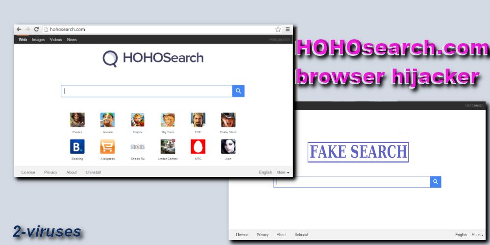 hohosearch.com browser hijacker main screen