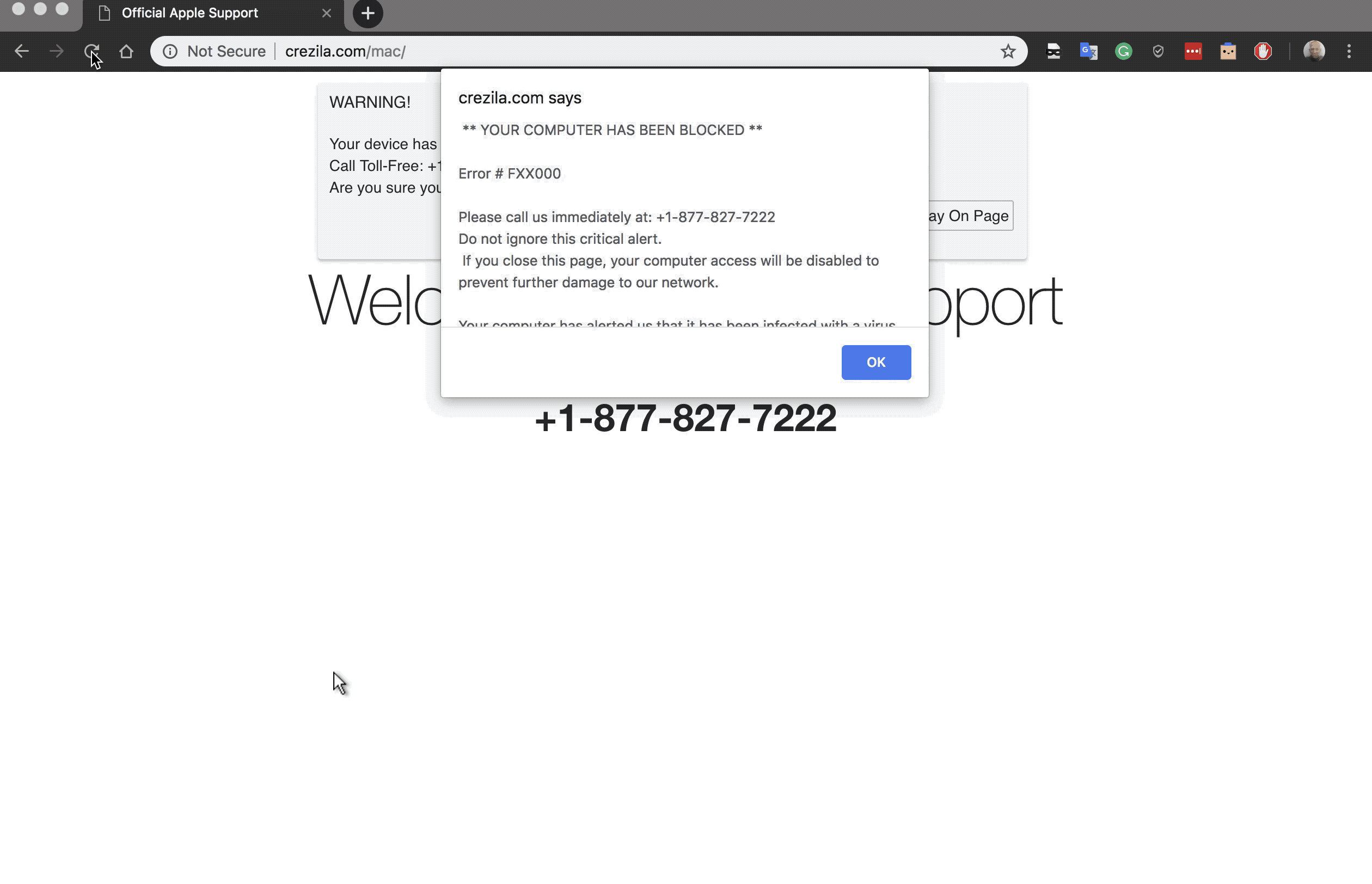 apple support scam virus